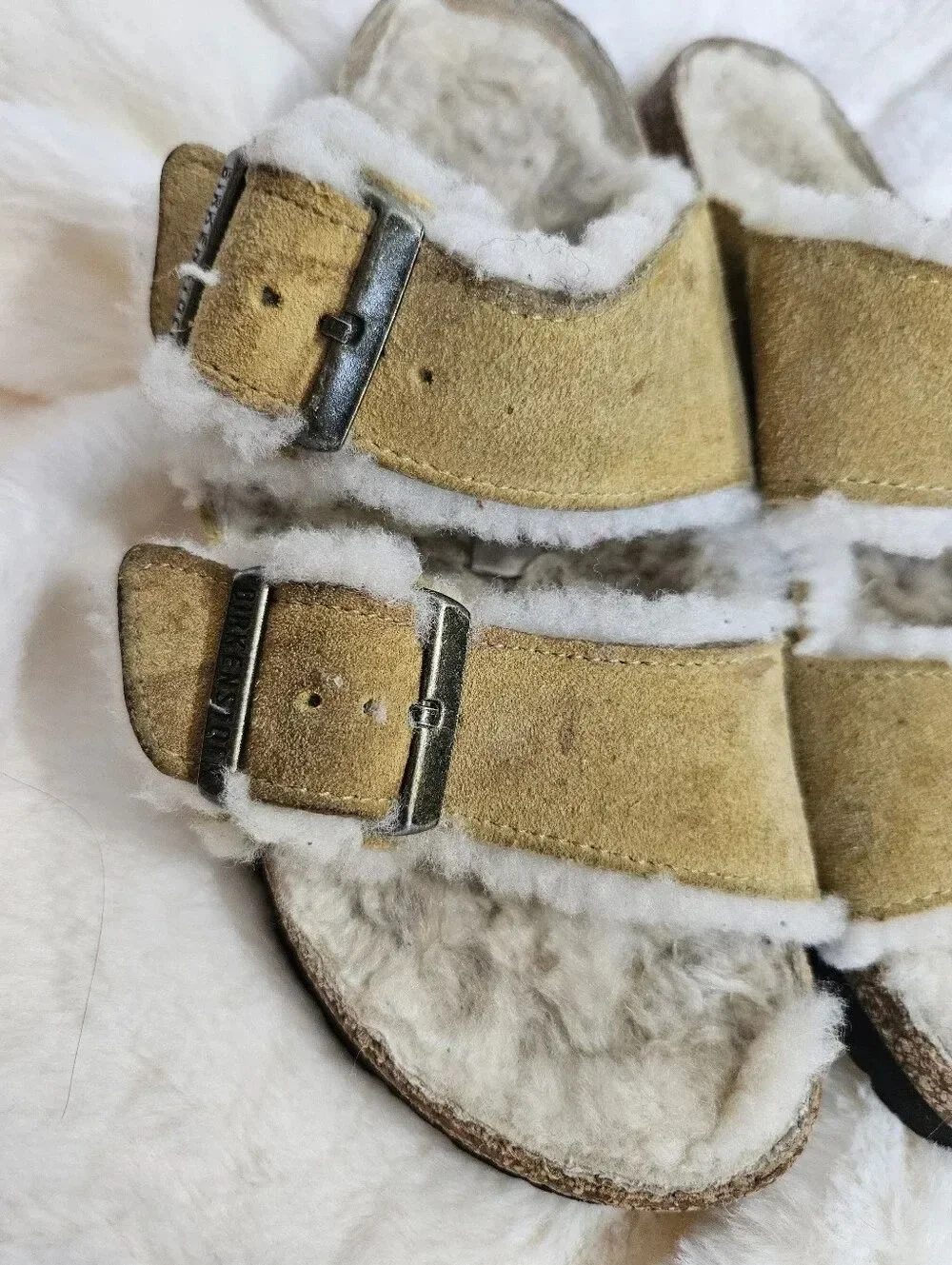 Birkenstock Arizona Shearling Suede Sandals – Size EU 37 / US Women's 6-6.5